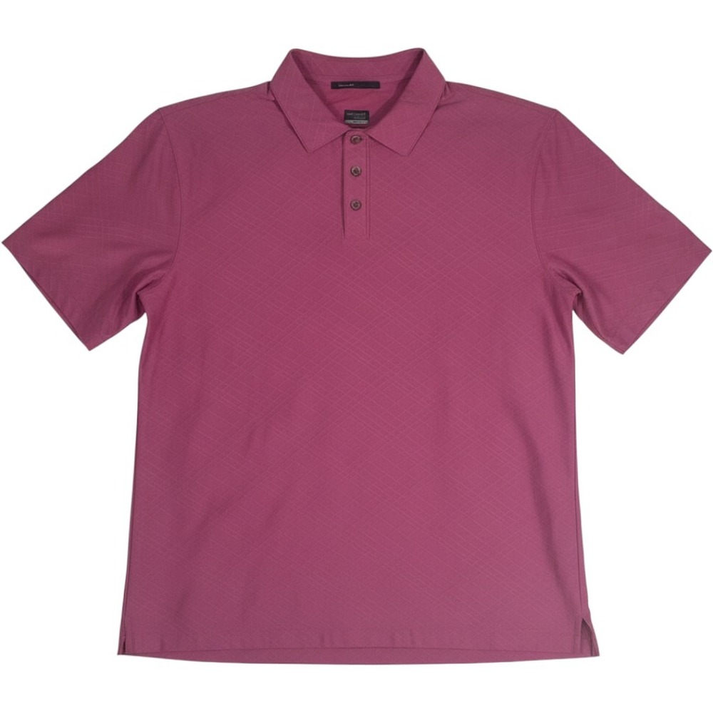 Nike Tiger Woods Collection Pink Textured Diamond Grid Golf Polo‎ Shirt Mens XL